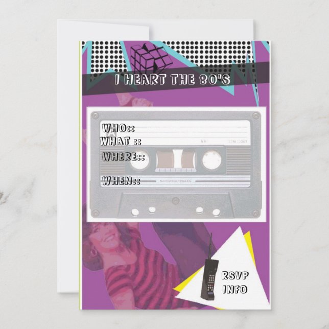 80's party invitation (Front)