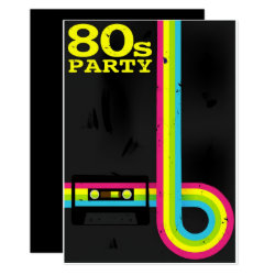 1980 S Party Invitations Retro Invites
