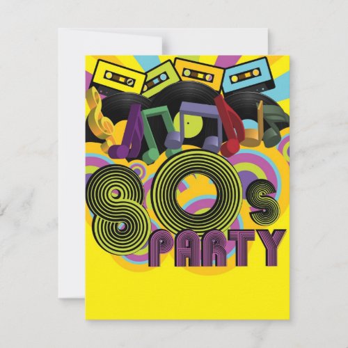 80s Party Personalized Invitations