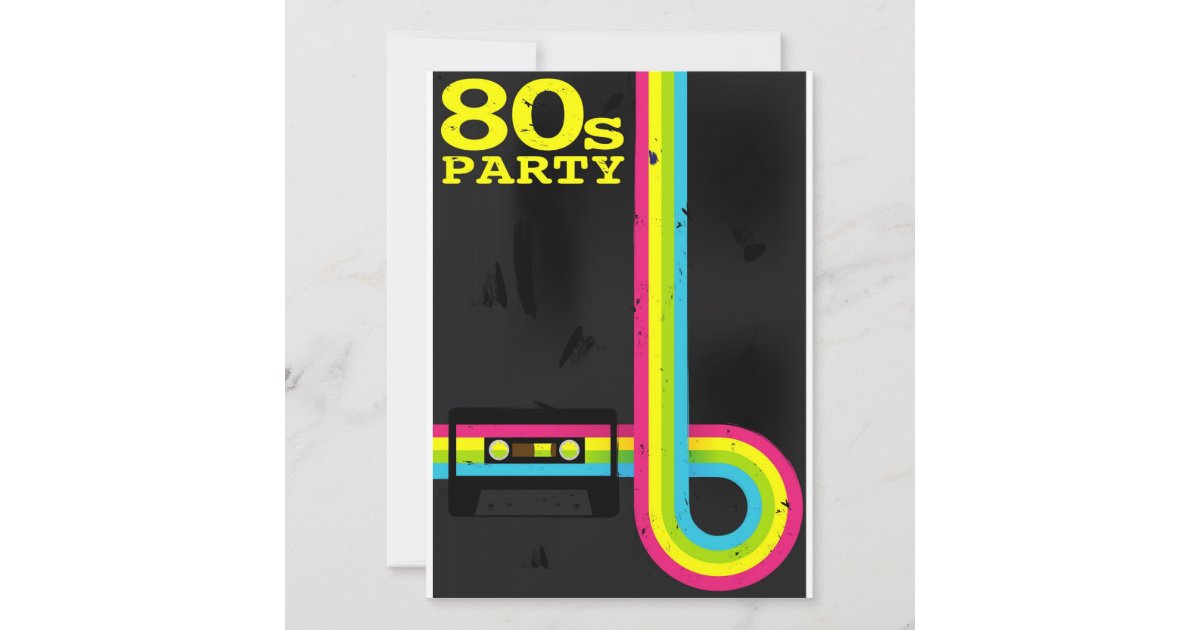 80s party invitation | Zazzle