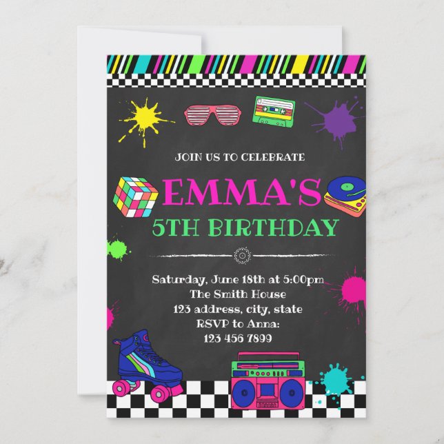 80s party invitation (Front)