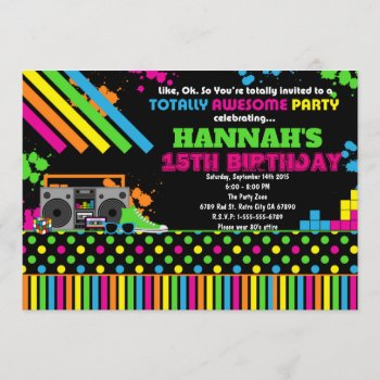 80's Party Invitation Birthday Party Personalized by TiffsSweetDesigns at Zazzle