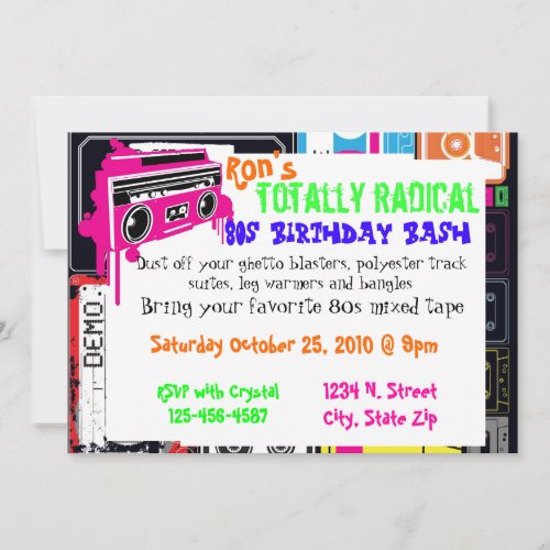 80s party invitation part duex