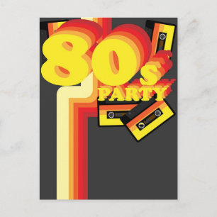 80s Party Invitation Postcard