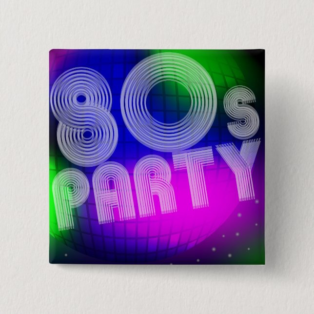 80s Party Pinback Button (Front)