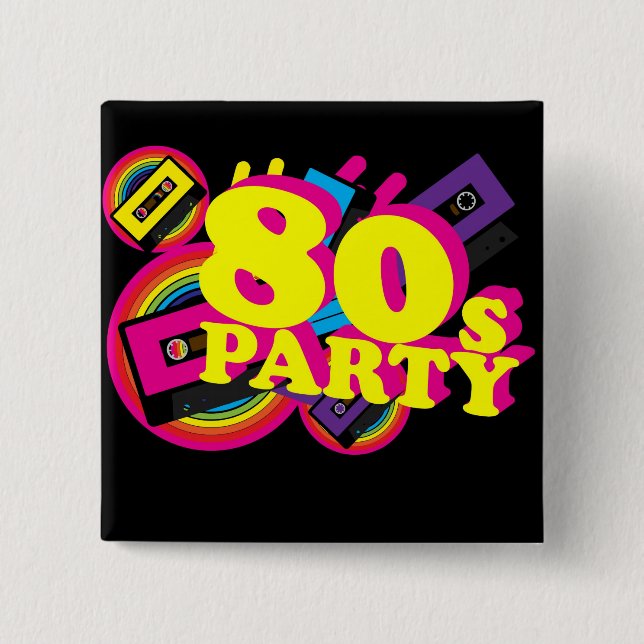 80s Party Pinback Button (Front)