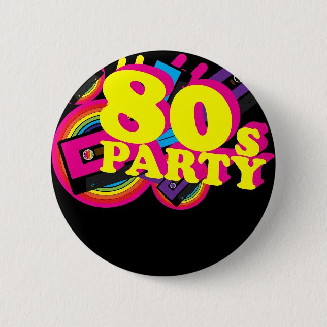 80s Party Pinback Button (Front)