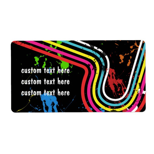 80's Party Retro Favor Sticker Shipping labels (Front)
