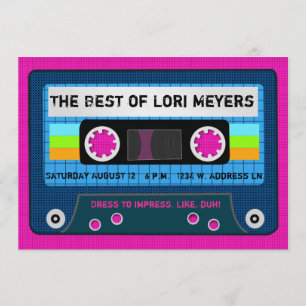 80's Party The Best of Mix Tape Invitation