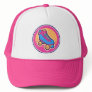 80s Pink Blue Summer Cartoon Roller Skate Trucker Hat