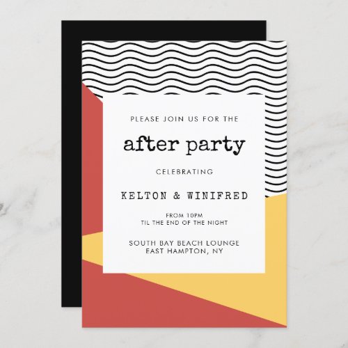 80s Pop art Memphis style after party Invitation