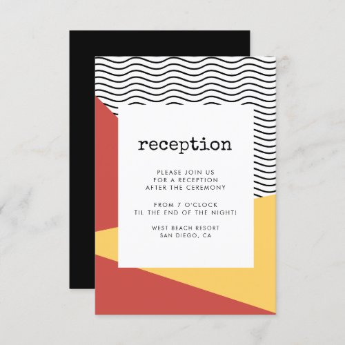 80s Pop art Memphis style reception card