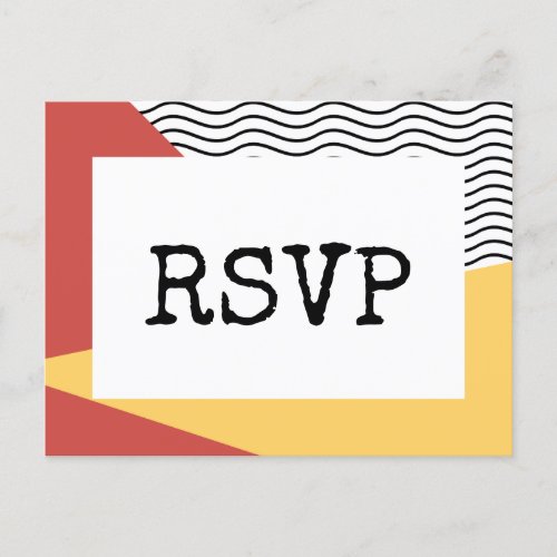 80s Pop art Memphis style RSVP Postcard