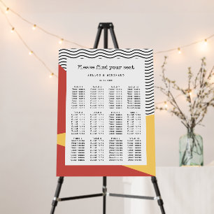 80s Pop Art Memphis Style Seating Chart Sign