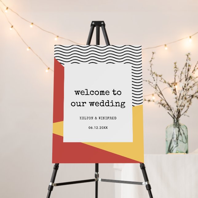 80s Pop art Memphis style wedding Foam Board (In Situ (Stand))