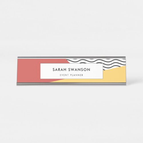 80s Pop art pattern Desk Name Plate