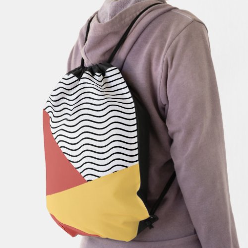 80s Pop art pattern Drawstring Bag