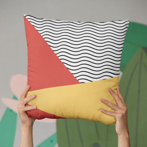 80s Pop art pattern Throw Pillow