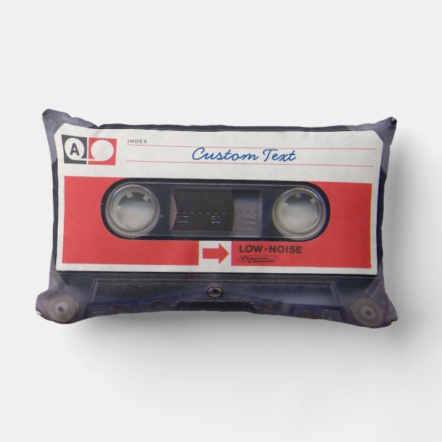 80s Pop Culture Personalized Cassette Tape Lumbar Pillow (Front)