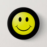 80s Pop Culture Yellow Emoticon Button