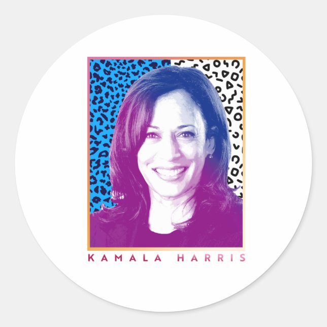 80s Poster - Kamala Harris Classic Round Sticker (Front)