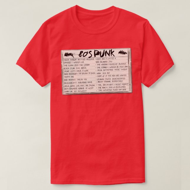 80s Punk Mixed Tape Cassette T-Shirt (Design Front)