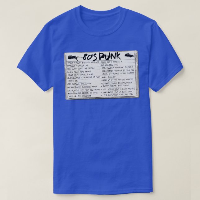 80s Punk Mixed Tape Cassette T-Shirt (Design Front)