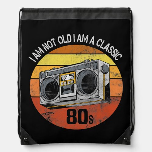 80s Radio Cassette Player Father Day Vintage Drawstring Bag