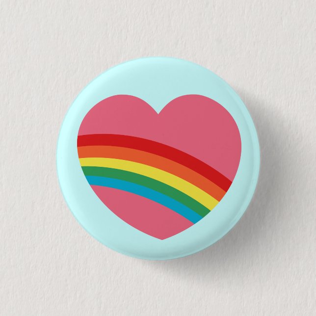 80s Rainbow Heart Button (Front)