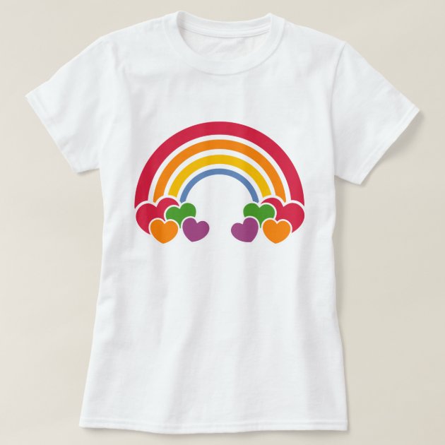 80's Rainbow 'n Hearts T-Shirt | Zazzle.com