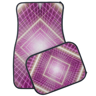 80s Retro: 3D Sci-Fi Background. Car Floor Mat