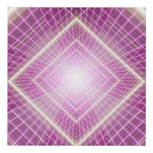 80s Retro: 3D Sci-Fi Background. Faux Canvas Print