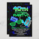 80s Retro 40th Birthday Party Invitation