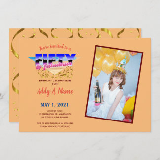 80's Retro 50 & Fabulous 50th Birthday Invitation