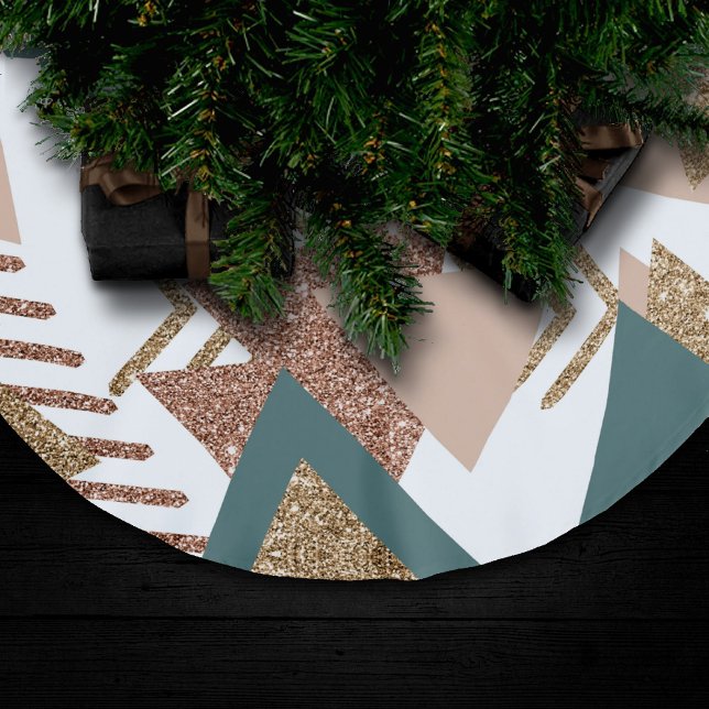 80s Retro Abstract | 70s Green and Gold Palette Brushed Polyester Tree Skirt (Creator Uploaded)