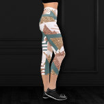 80s Retro Abstract | 70s Green and Gold Palette Capri Leggings<br><div class="desc">#abstractart Vintage hued modern contemporary geometric abstract pop-art in a 70s neutral earth tones avocado (olive) green and harvest gold palette, with a modern rose gold accent celebrating the 1990s and 1980s with totally awesome retro graphics. The random Memphis-style of the 80s and 90s included seamless patterns of zigzags and...</div>