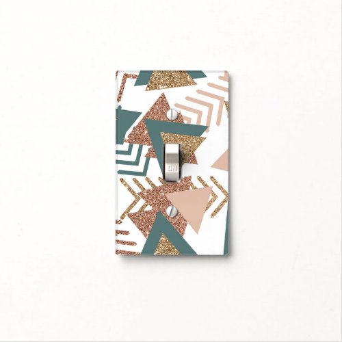 80s Retro Abstract  70s Green and Gold Palette Light Switch Cover