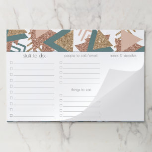 80s Retro Abstract 70s Green and Gold Palette Paper Pad