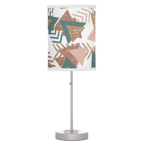 80s Retro Abstract  70s Green and Gold Palette Table Lamp
