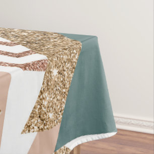 80s Retro Abstract 70s Green and Gold Palette Tablecloth