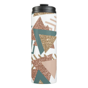 80s Retro Abstract 70s Green and Gold Palette Thermal Tumbler
