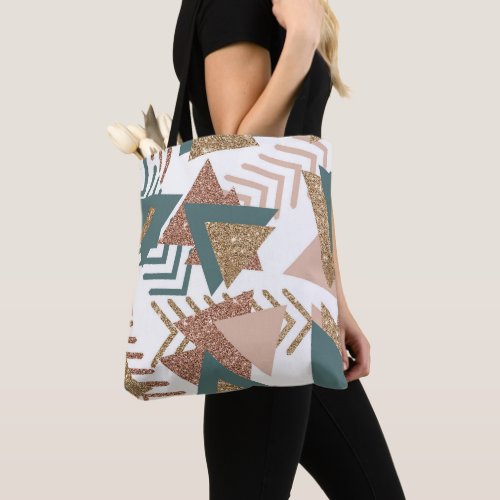 80s Retro Abstract  70s Green and Gold Palette Tote Bag