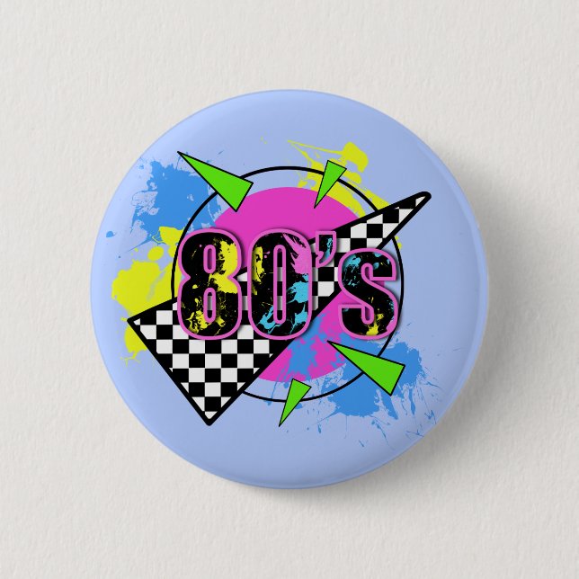 80's Retro Abstract Design Pinback Button (Front)