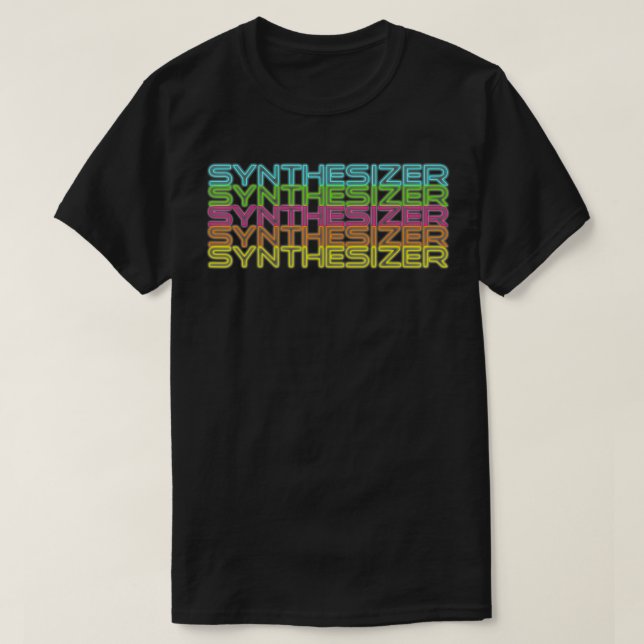 80s Retro Analog Synth Synthwave Modular Synthesiz T-Shirt (Design Front)