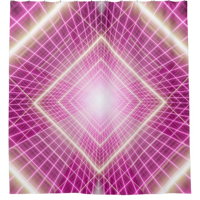 80s retro and sci fi pop art scene. shower curtain (Front)