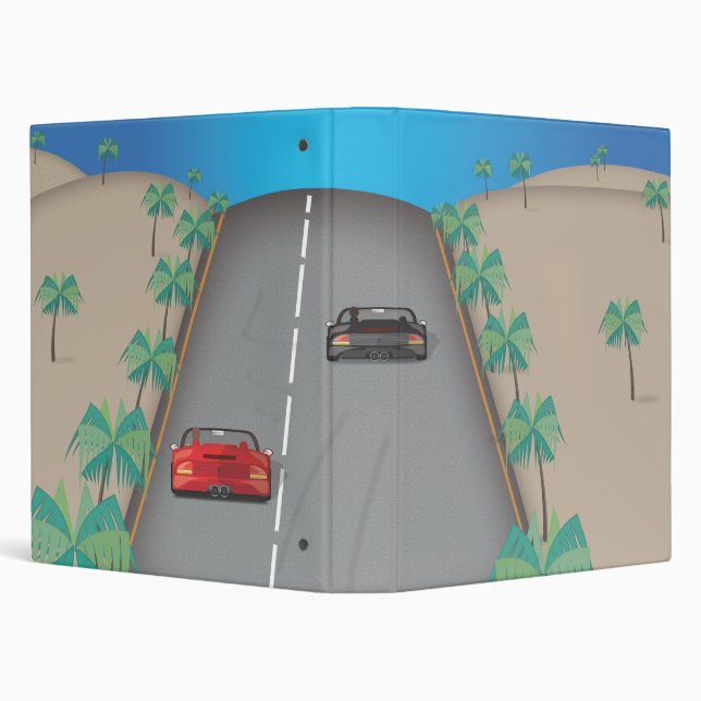 80s Retro Arcade Race 3 Ring Binder (Background)