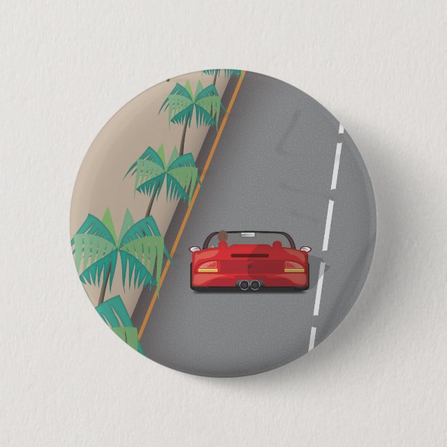 80s Retro Arcade Race Button (Front)