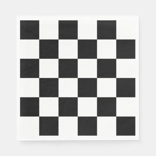 80s Retro Black and White Checkered Napkins