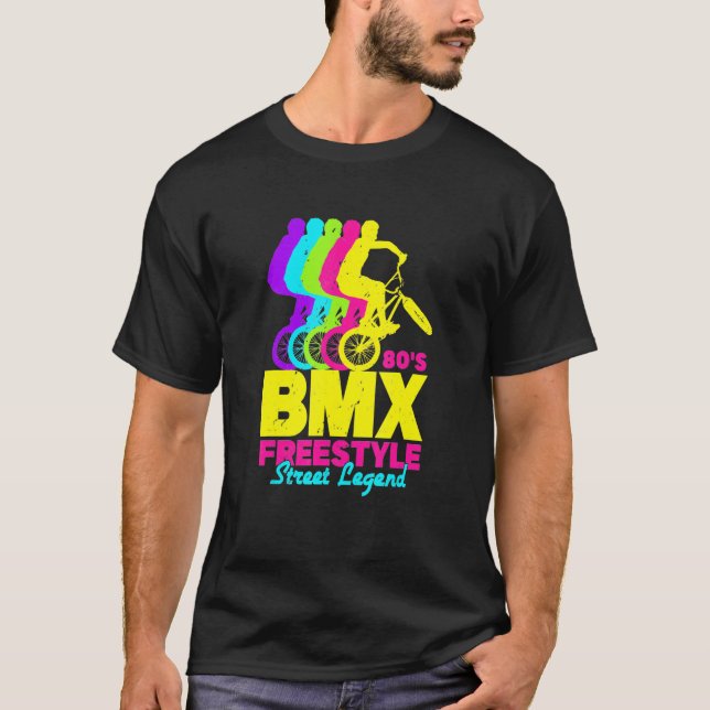 80s Retro BMX Freestyle BMX Rider T-Shirt (Front)