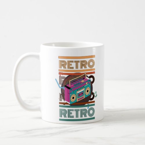 80s retro boombox coffee mug